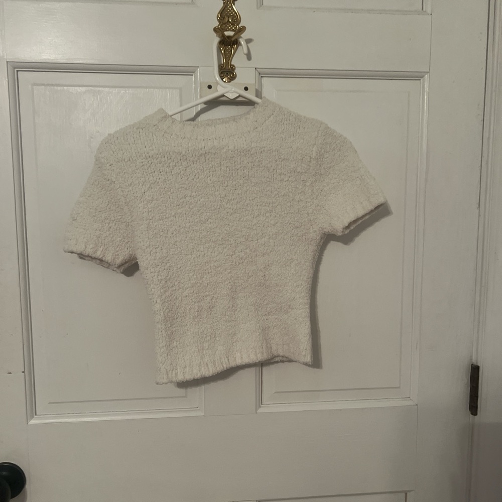 Skims cropped fuzzy tee 🤍